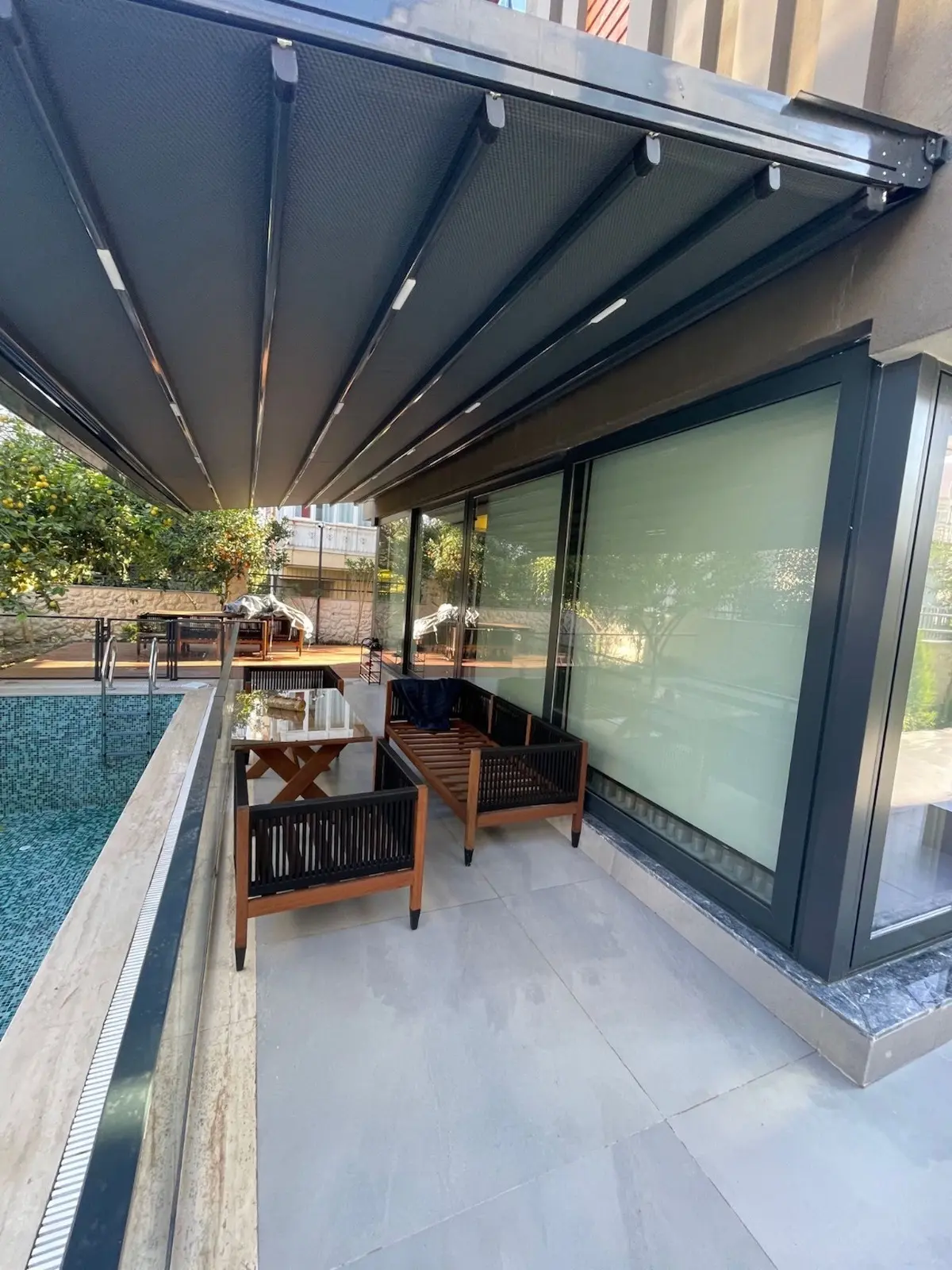 Shaded terrace